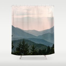 Smoky Mountain Pastel Sunset Shower Curtain