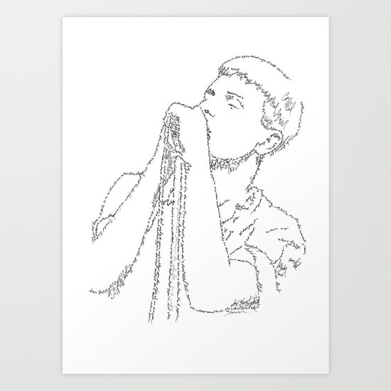 Ian Curtis WordsPortrait Art Print