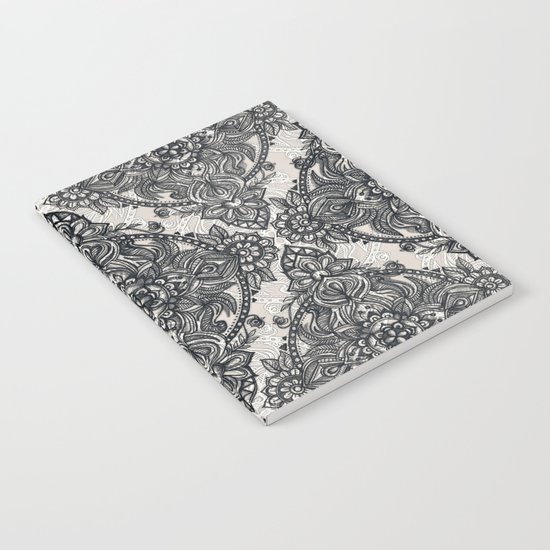Charcoal Lace Pencil Doodle Notebook