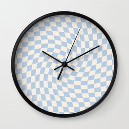Check II - Baby Blue Twist — Checkerboard Print Wall Clock