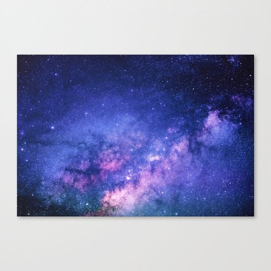 Galaxy, Blue Purple Night Sky, Universe Canvas Print