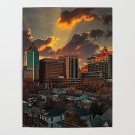 Golden Oak City Sky Poster