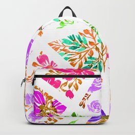 Pink and Purple Floral Mosaic Backpack