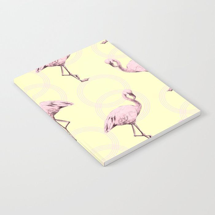 Simply Pink Flamingo Infinity Link Pale Yellow Notebook