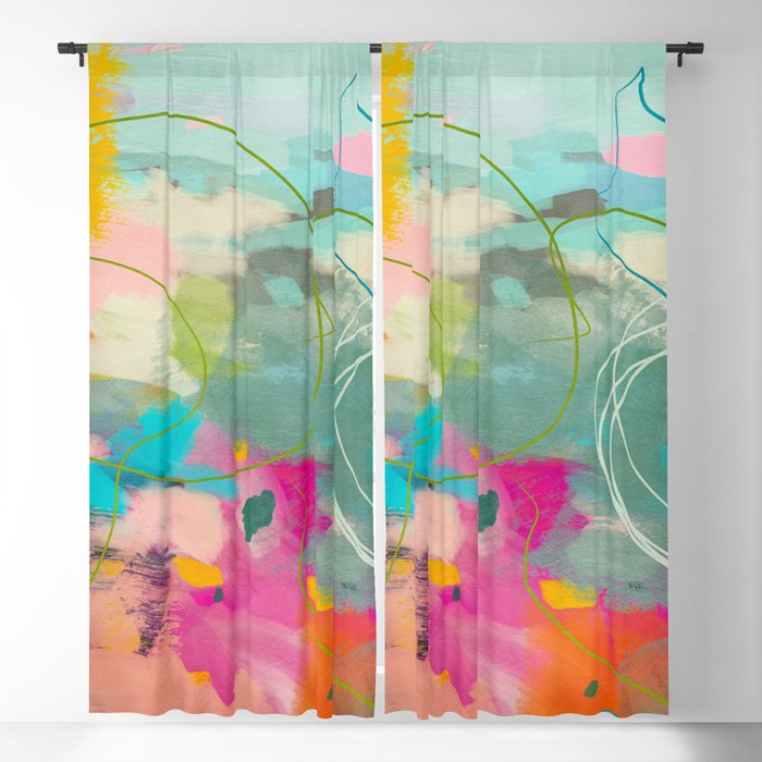 mixed abstract brush color study art 1 Blackout Curtain