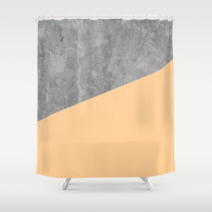 Geometry 101 Orange Sherbet Shower Curtain