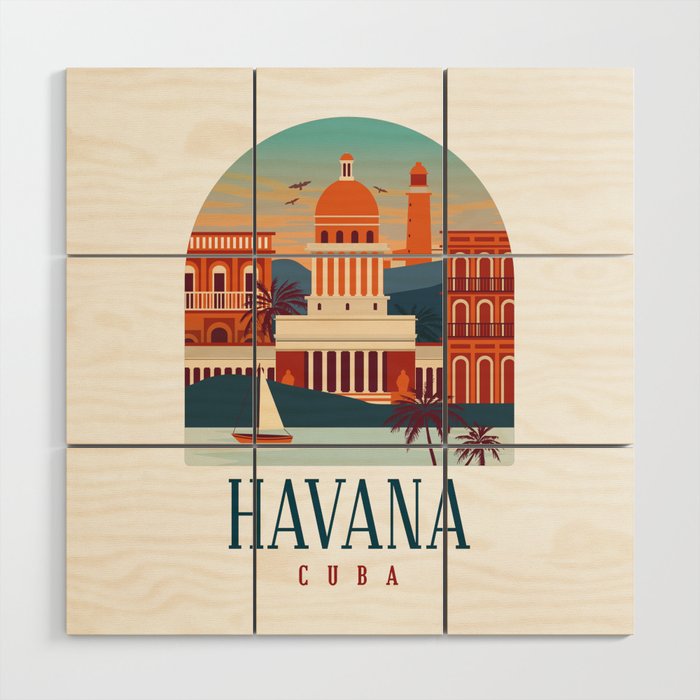 Havana Cuba Wood Wall Art