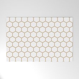 Honeycomb (Tan & White Pattern) Welcome Mat