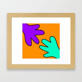 Big Colourful Hands In Orange - Face Mask Framed Art Print