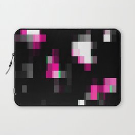 geometric pixel square pattern abstract background in pink black Laptop Sleeve