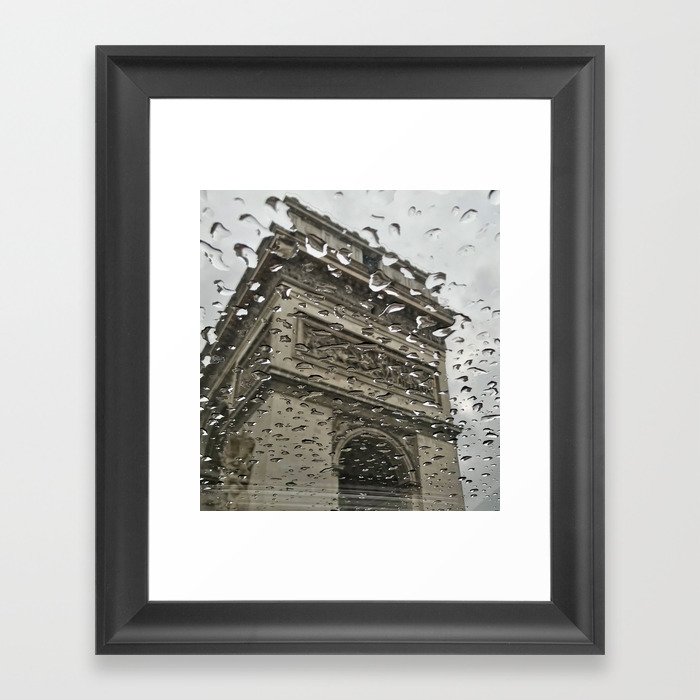 Paris Arc de Triomphe in the rain Framed Art Print