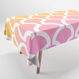 Classic Fan or Scallop Pattern 461 Yellow Orange and Pink Tablecloth