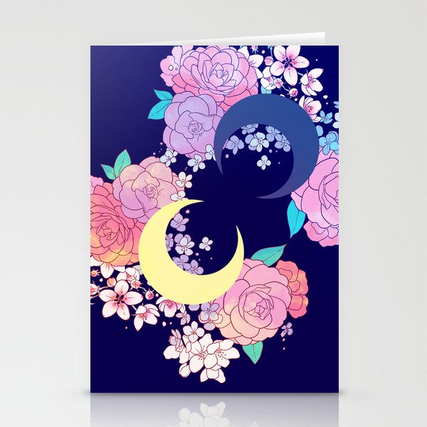 Floral Moon Stationery Cards