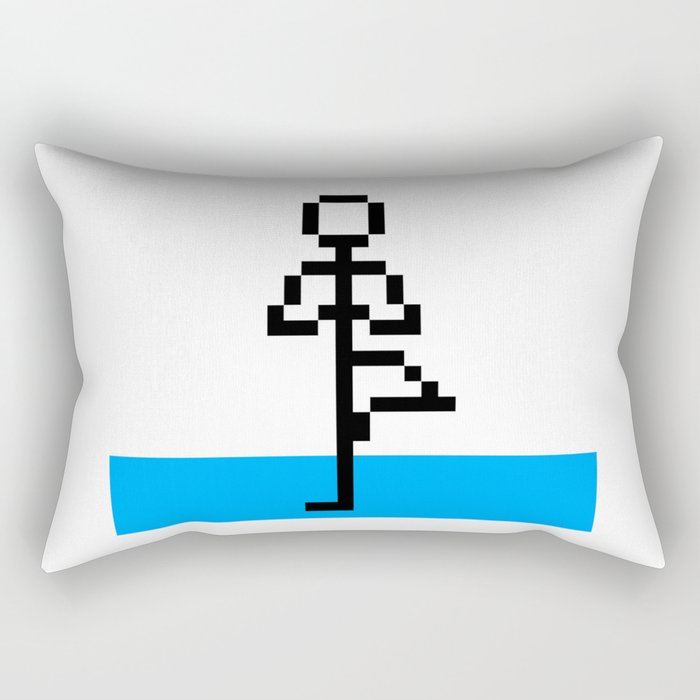 Pixel Art Yoga Tree Pose Rectangular Pillow