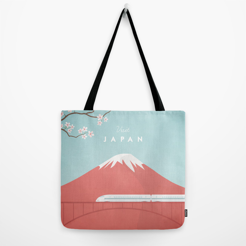 Vintage Japan Travel Poster Tote Bag By Wetcake Society6