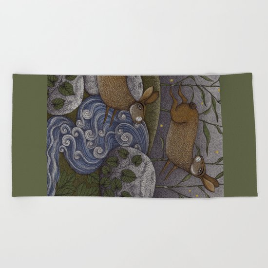 Swamp Rabbit's Reedy River Race Beach Towel