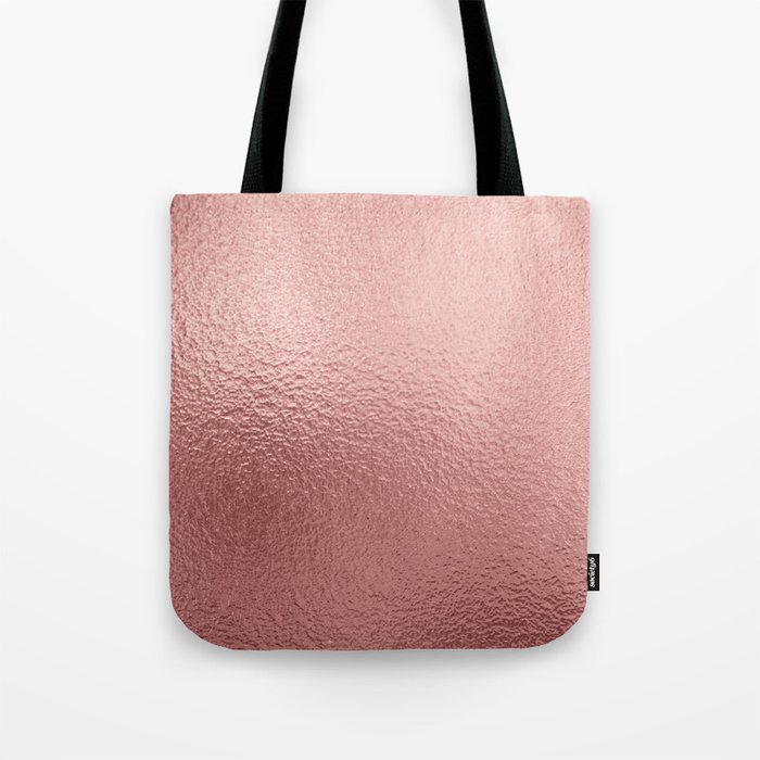 Pure Rose Gold Metal Pink Tote Bag
