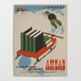 Vintage poster -  A Year of Good Reading Ahead Poster