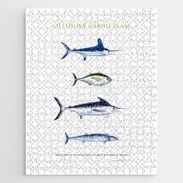 White Marlin, Yellowfin Tuna, Blue Marlin, Wahoo; Mid-Atlantic Offshore Grand Slam Jigsaw Puzzle