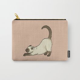 Siamese cat stretching Carry-All Pouch