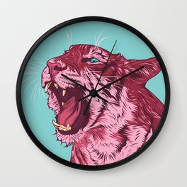 Magenta tiger Wall Clock