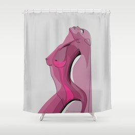 Pink Nudity Shower Curtain