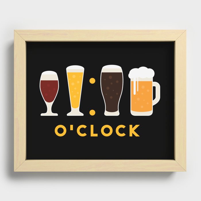 Beer O'clock Funny Recessed Framed Print