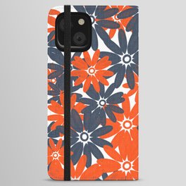 Retro Independence Day Flowers Red White And Blue iPhone Wallet Case