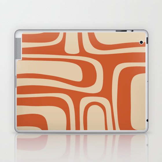 Palm Springs - Midcentury Modern Retro Pattern in Mid Mod Beige and Burnt Orange Laptop & iPad Skin