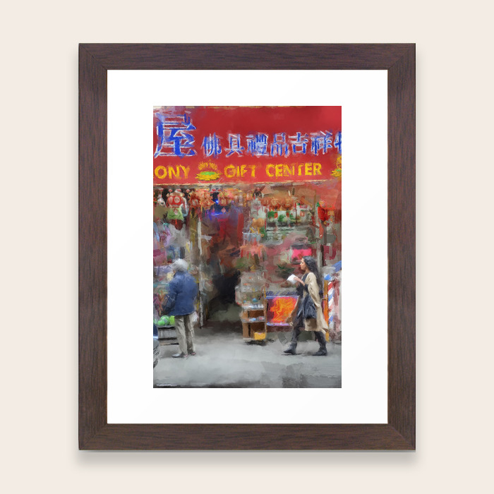Nyc Chinatown Illustration Oil Painting Acrylic Art New York City