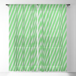 [ Thumbnail: Lime Green and Light Gray Colored Lines Pattern Sheer Curtain ]