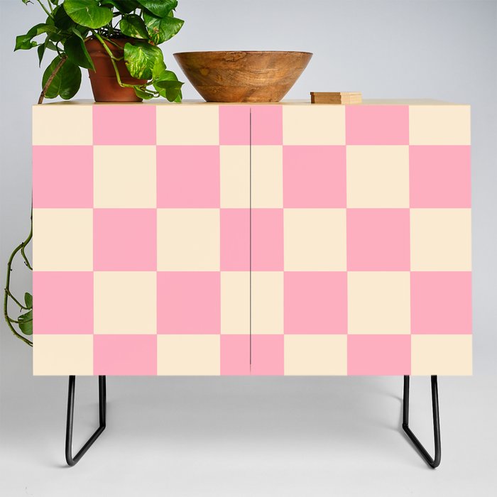 Pink Blush Checkerboard Credenza