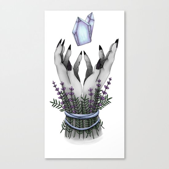 crystal hands colored Canvas Print