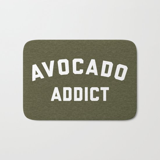 Avocado Addict Funny Quote Bath Mat