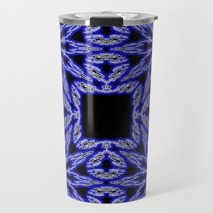 Blue & Black Electric Color Burst Travel Mug