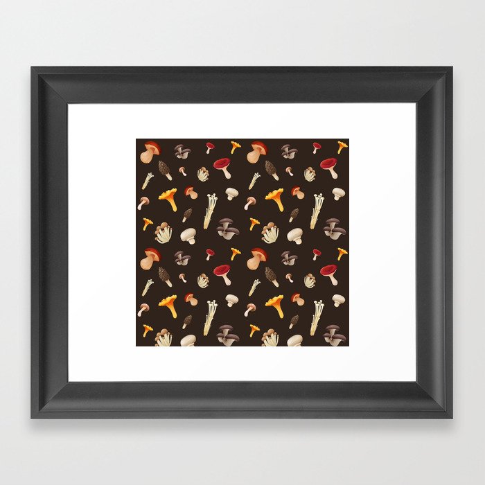 mushroom pattern / nature / wild life Framed Art Print