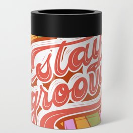 Stay Groovy Retro Flowers Vintage 70s 60s Peace Design Can Cooler