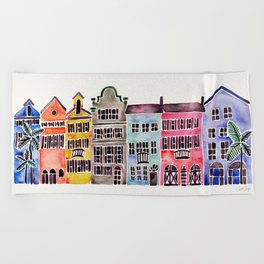 Rainbow Row – Charleston Beach Towel