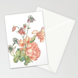 Watercolor pink bouquet arrangment Stationery Cards