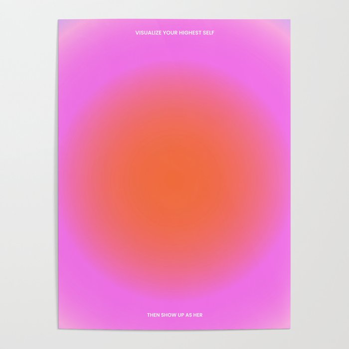 Visualize Your Highest Self Pink Poster