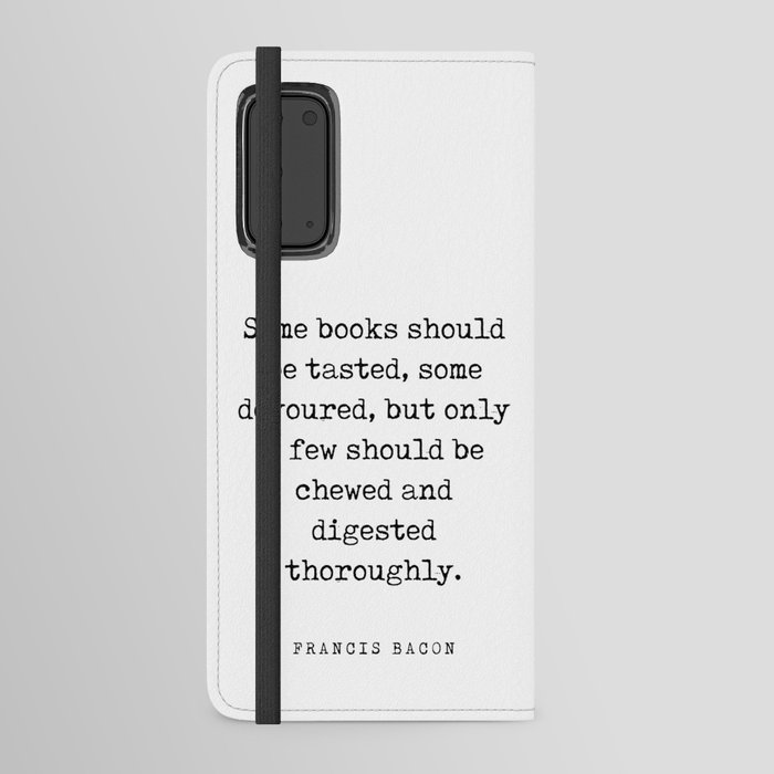 Some books should be tasted - Francis Bacon Quote - Literature - Typewriter Print Android Wallet Case