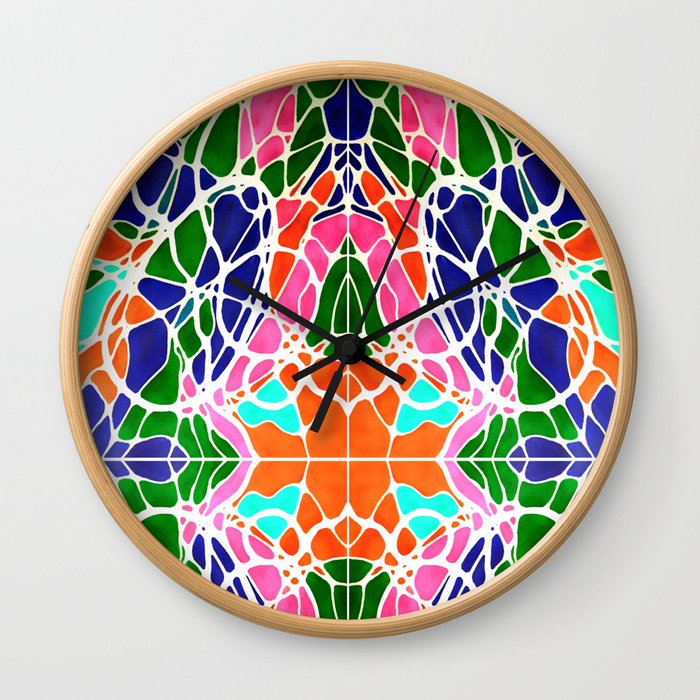 Edited Neurographic pattern with a circles and variety shapes by MariDani Wall Clock