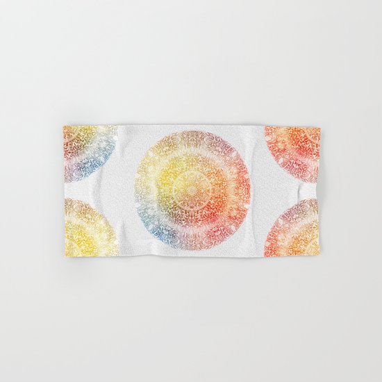 Pastel Rainbow Mandala Hand & Bath Towel