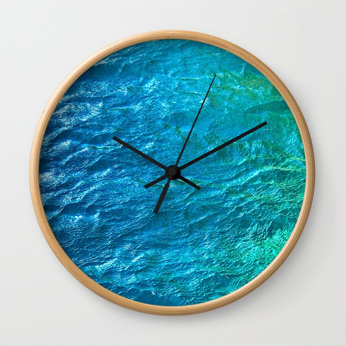 Green Blue River Water Surface Texture 1 Wall Clock