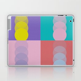 Grid retro color shapes patchwork 3 Laptop Skin