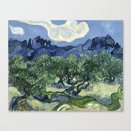 Vincent van Gogh's Olive Trees with the Alpilles in the Background (1889) Canvas Print