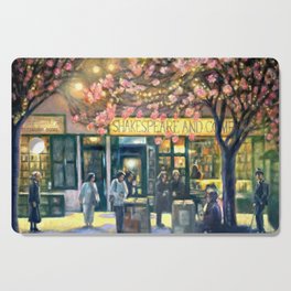 Shakespeare and Company night life painting by Bonnie Parkinson Cutting Board