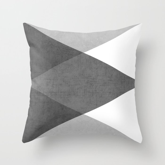 black and white triangles Throw Pillow