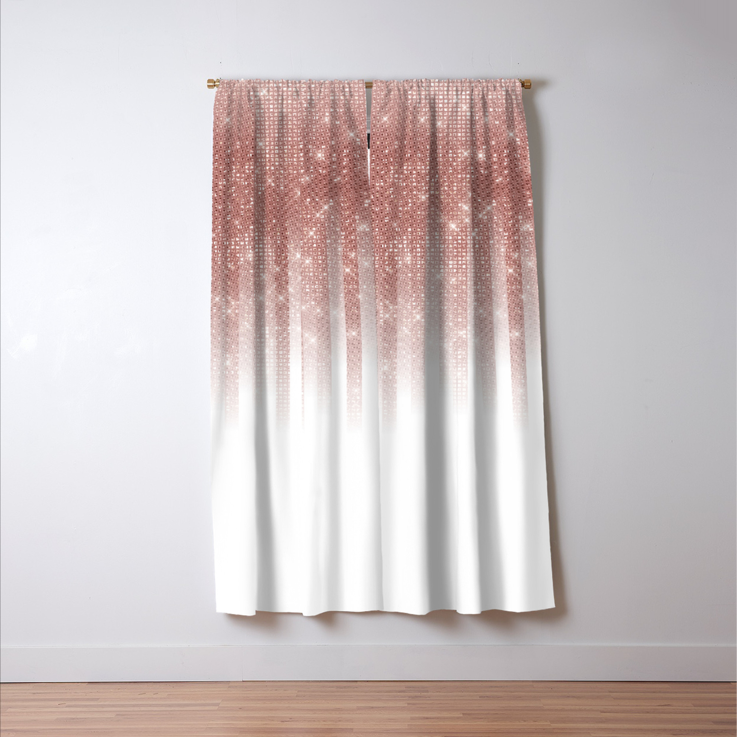 Girly Glamorous Rose Gold Glitter Striped Gradient Blackout