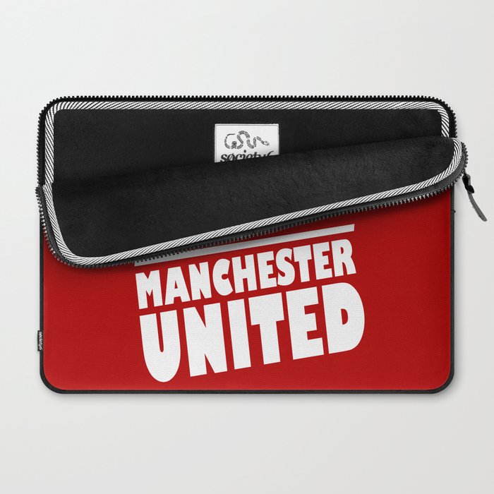 Slogan Man United Laptop Sleeve by PODS Society6